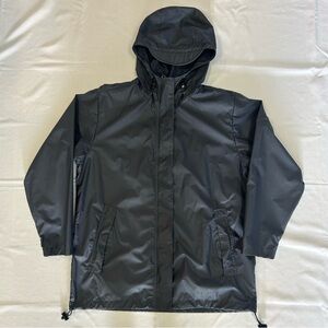 Lands' End Hooded Rain Jacket Navy Blue Medium 10-12 Petite